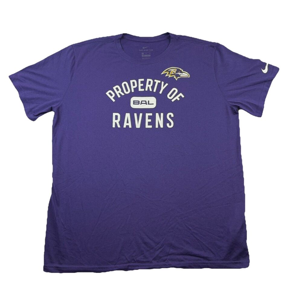 Baltimore Ravens NFL Nike Dri Fit T Shirt Mens XL Purple Short Sleeve